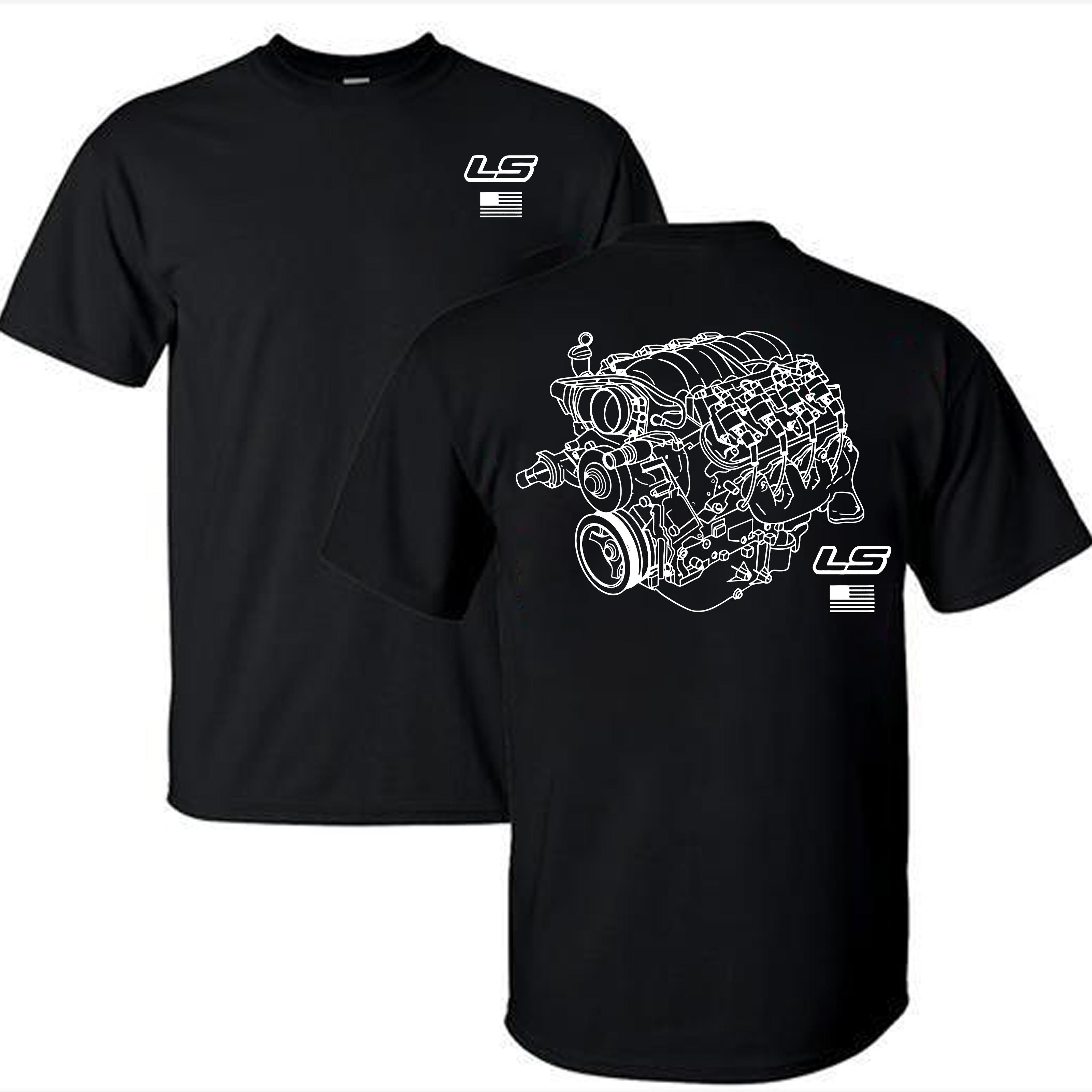 LS Engines Graphic T-Shirt/Hoodie Chevy Racing Shirt Menswear Top Made In USA / Casual Regular Fit