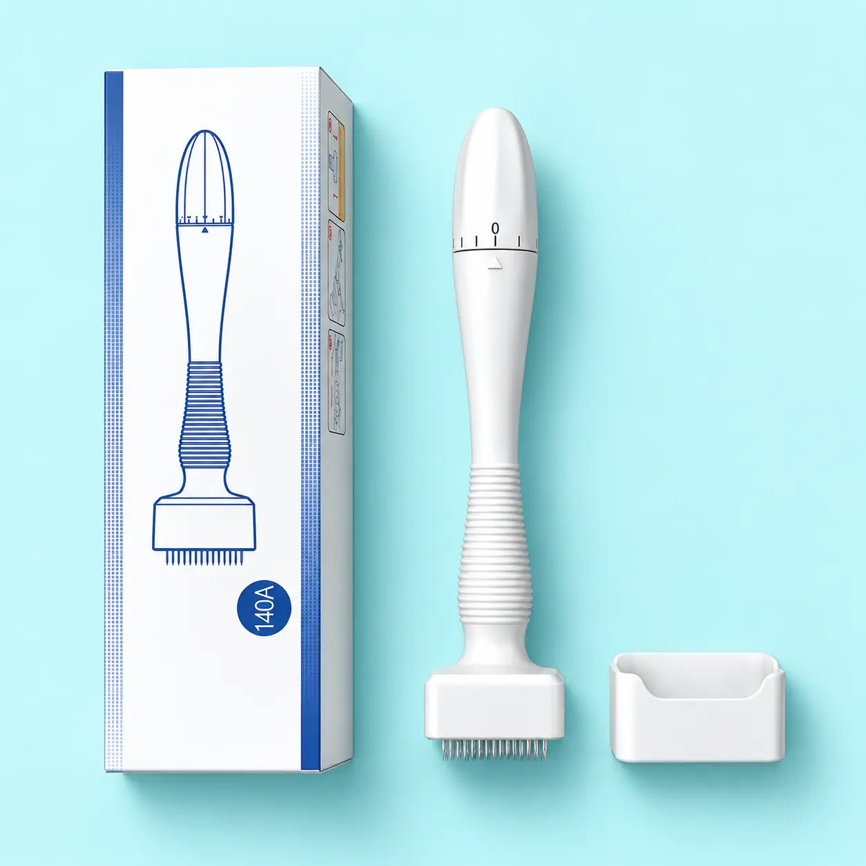 Adjustable 140 Pin Derma Stamp, Handheld Facial & Scalp Home Skincare Beauty Tool