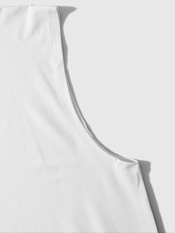 Men's Coconut Tree & Skull Print Tank Top, Loose Casual Soft Comfy Sleeveless Vest for Summer, Men's Top for Beach Vacation