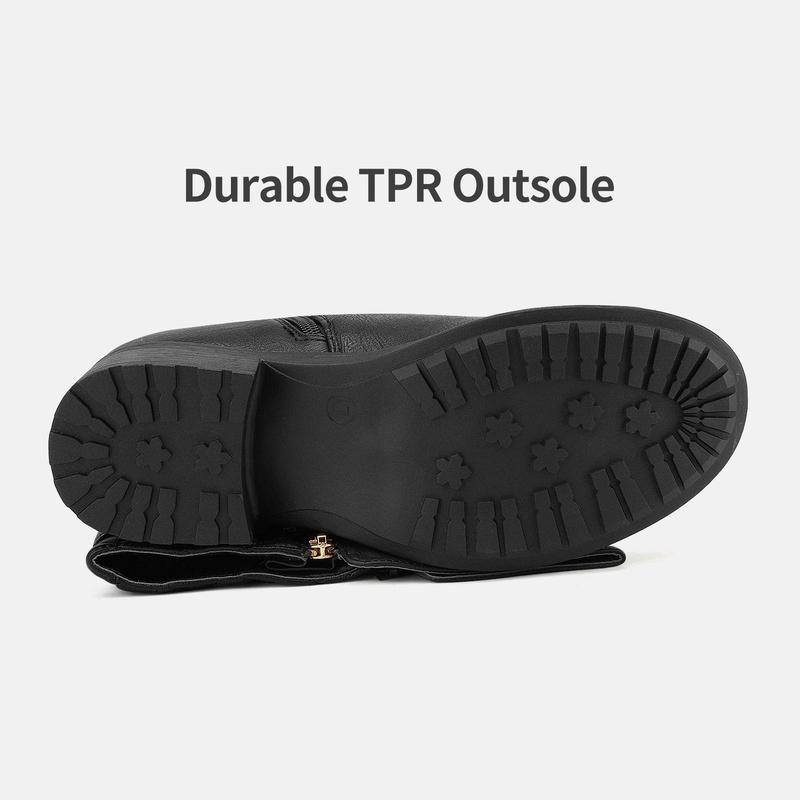 Dream Pairs Women's Stylish Knee High Riding Boots with Wide Calf Circumference with Faux Winter Comfortable Walking Shoes