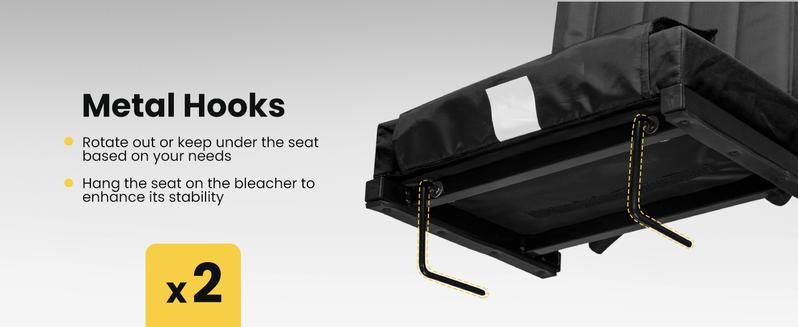 VIVOHOME Portable Stadium Seat for Bleachers with Back Support, Folding Bleacher Chair with Cup Holder and Shoulder Strap