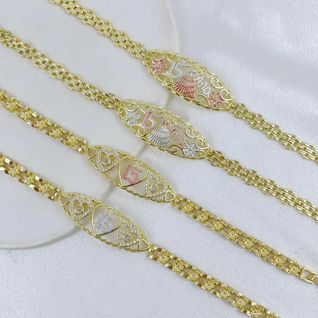 15 Crown Bracelet Heart Flower 15 Anos Puleresa