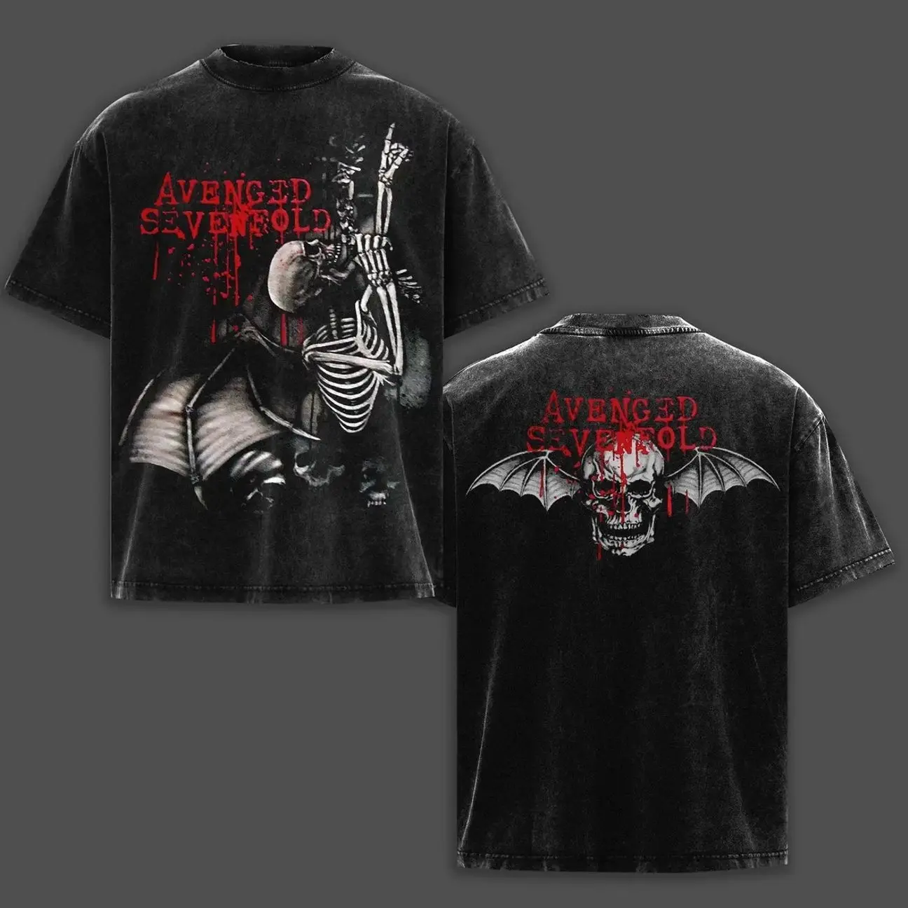 Avenged Sevenfold  Spine Climber Washed Shirt, Vintage A7X Double Printed Heavy Cotton Tee Unisex Oversized Rock Band T-Shirt, Retro Y2K Metalcore Streetwear Top, A7X Tour Merch Menswear for Fans