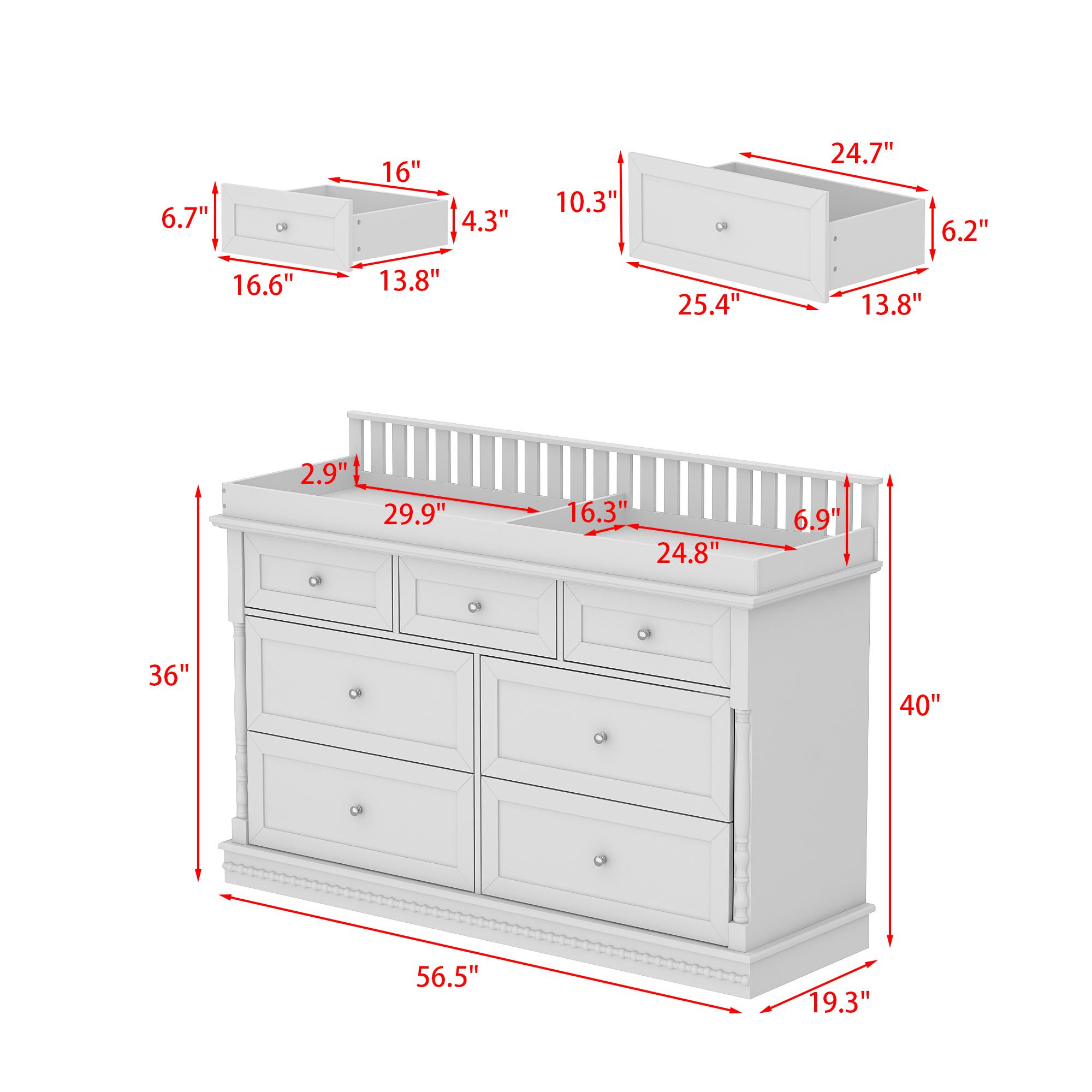 FUFU&GAGA 5-Drawer Dresser with Open Shelves, Modern White Chest of Drawers with Knobs, Storage Cabinet for Bedroom & Living Roomfor the Bedroom Furniture Organizer