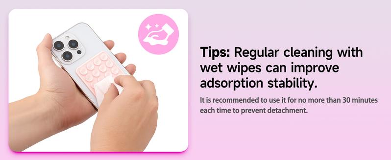 2 Pack Silicone Suction Phone Case Mount, Silicon Adhesive Smartphones Stand Sticky, Non Slip Suction Cup, Hands-Free Phone Accessories Holder for Selfies and Videos