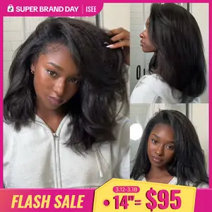 [WEAR GO HALF WIG] ISEE HAIR Invisible Hairline Wear Go Half Wig Kinky Straight 180% Density Seamless Flip Over Wig Glueless Human Wigs Beginner Friendly #Category Spotlight