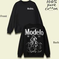 Black round neck hoodie