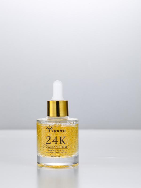 Yunova Luxury 24K Gold Serum: Ultimate Anti-Aging with Real Gold Flakes & Hyaluronic Acid | Hydrates, Reduces Wrinkles, Brightens
