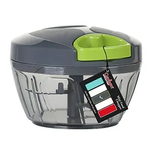 Manual Food Chopper Vegetable Cutter, Hand String Vegetable Chopper Onions Cutter for Vegetable Fruits Nuts BPA Free Food Safe Material, 500ml Gray