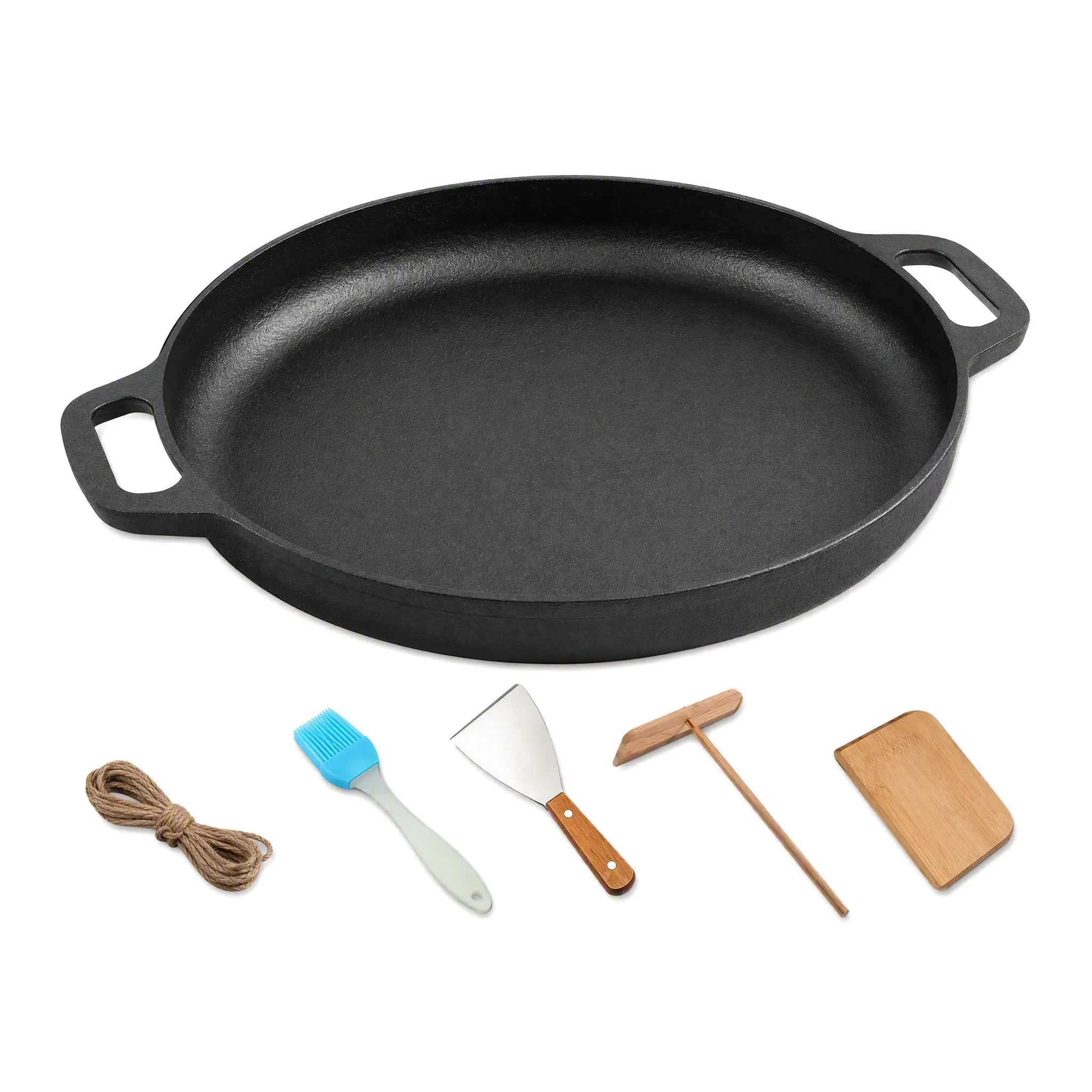 Pre-Seasoned Cast Iron Skillet Frying Pan - Sturdy, Heavy-Duty Kitchen Cookware with Heat-Retentive Body, Oven-Safe, Stovetop Compatible for Home Cooking, Searing Steak