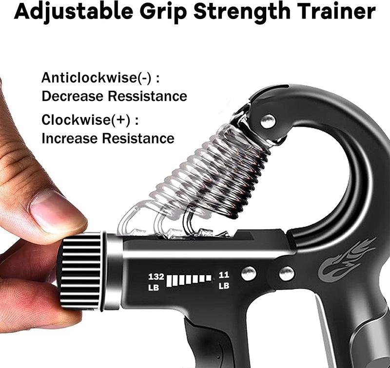 Grip Strength Trainer Kits (5 Pack), Adjustable Resistance Forearm Strengthener, Hand Gripper