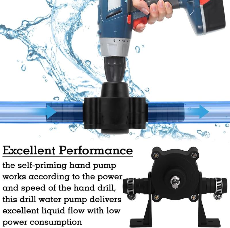 VAYWET Electric Drill Pump, Handheld Drill Self-Priming suction Liquid Transfer Pumps Portable Multi-scenario Liquid Extractor Pump Garden Outdoor Hose Industrial Hardware Heavy Duty Pipe Parts Diaphragm Pump Water Gasoline Oil Diesels Fluid Quick Pumping