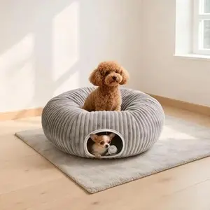 Dog tunnel bed Pet Bed for Indoor Cats and Small Dogs, Foldable and Washable Dog Bed Soft Cozy Pet Nest