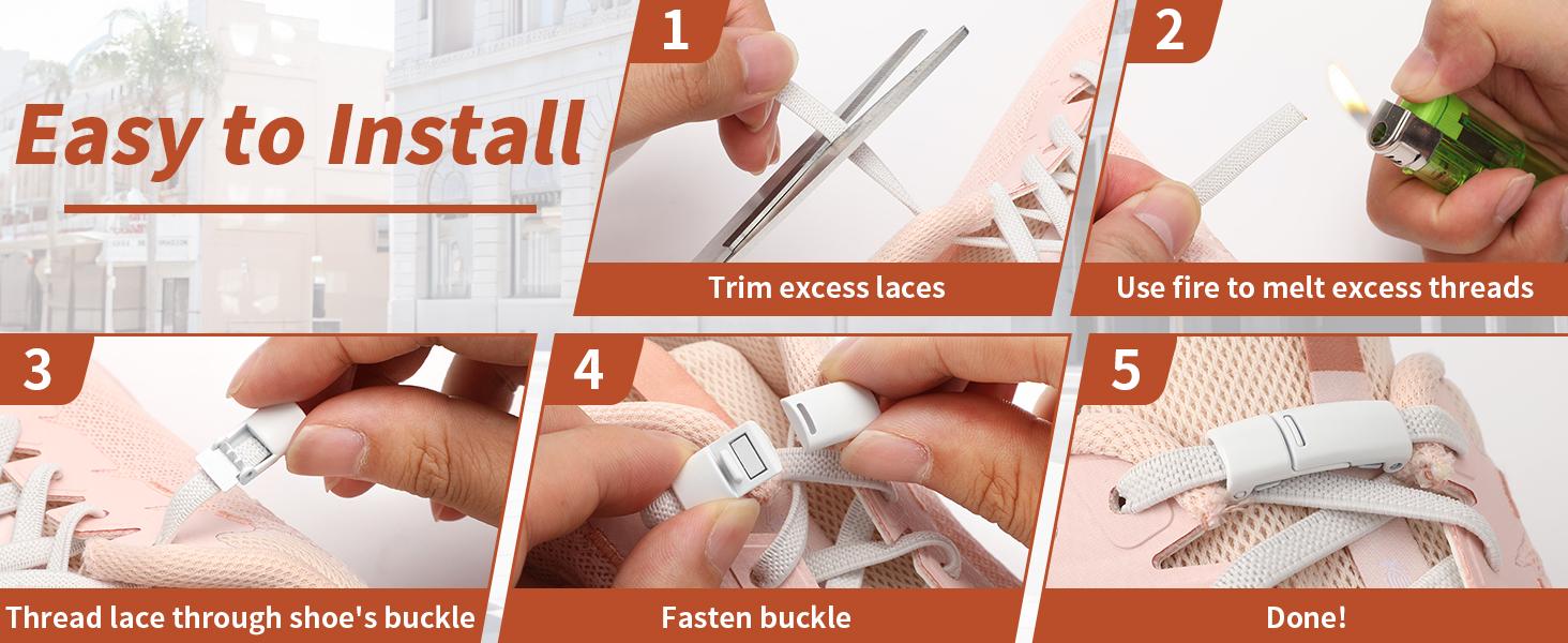 Elastic Shoe Laces - Elastic No Tie Shoelaces for Adults and Kids Sneakers, Universal Fit, Magnetic Lock System, Comfortable & Convenient