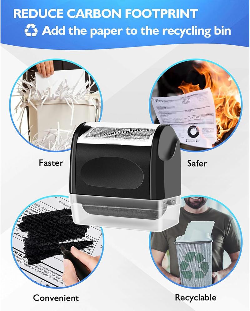 2026 Petit Bits Privacy Protection Security Roller Stamp - Address & Billing Info Blocker, 100m Long-Lasting Roll, Home & Office Mailing Essentials, Perfect Christmas New Year Gift