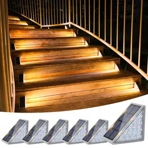 ISUNMEA Solar Stair Lights 6 Pack, Solar Step Lights Outdoor Waterproof IP67, LED Outdoor Step Light,Outdoor Light Decor for Garden Stair, Deck, Front Step, Front Porch, and Patio（3000K）