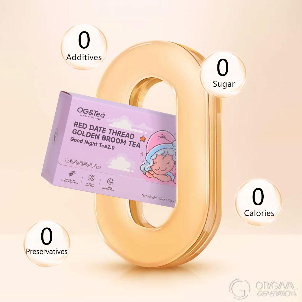 Thea Good Night Sleeping Tea 1 Carton 100g (10g x 10pcs) Caffeine Free Tea Red Date, Broom, Cassia Seed, Yam, Galangal, Orange Peel, Longan, Lily, Liquorice, Rosemary Leaf