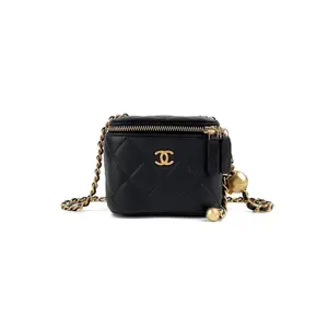 Pre-owned CHANEL . Crossbody Bags Black Mini Vanity Case with Chain