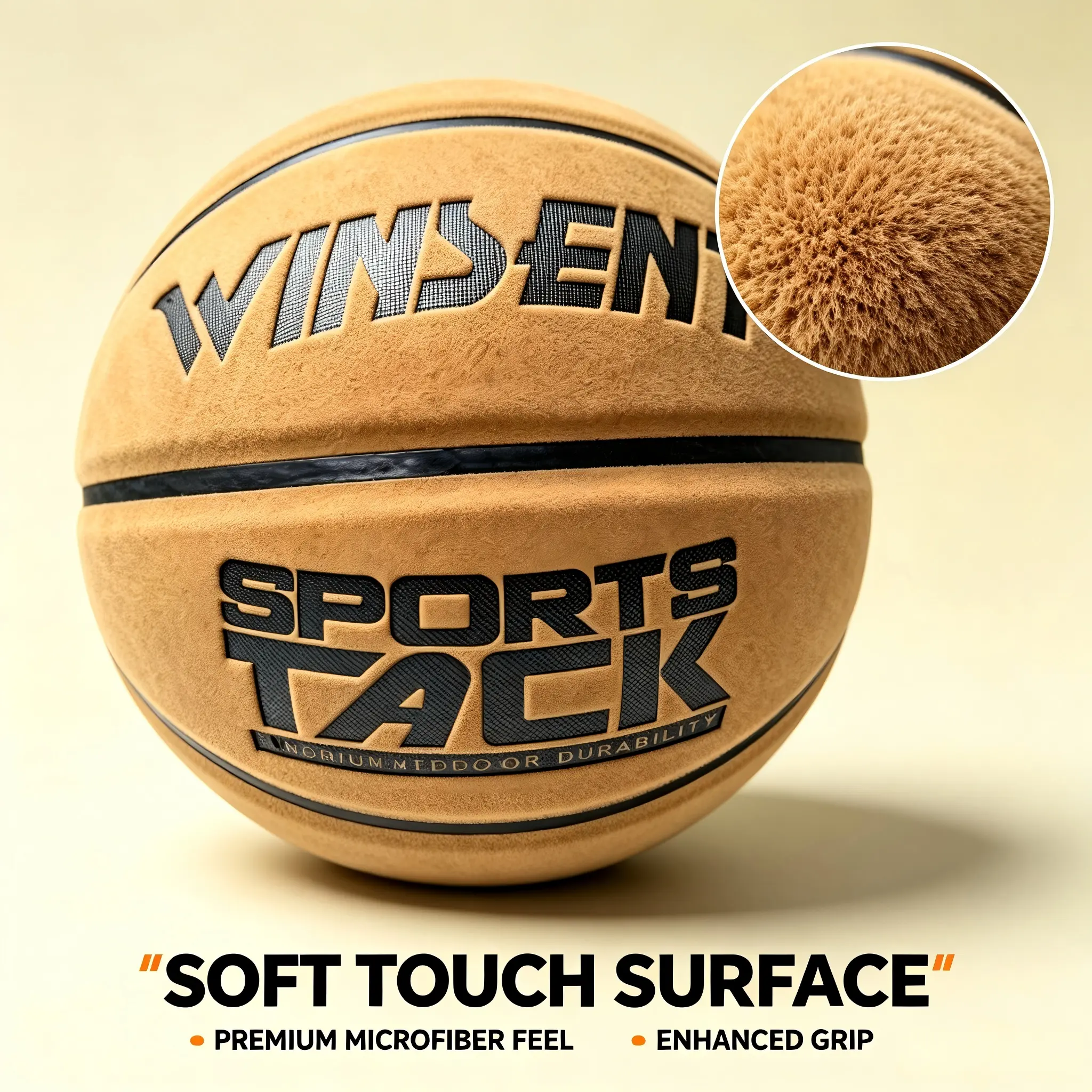 Premium Suede Leather Basketball - Strong Grip, Soft Touch, Wear-Resistant, Year-Round All-Court Ball for Concrete Outdoor Courts, Indoor Gyms & Streetball Use