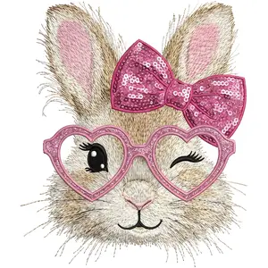 Faux Fuzzy Easter Bunny Ready To Press Heat Transfer 11"