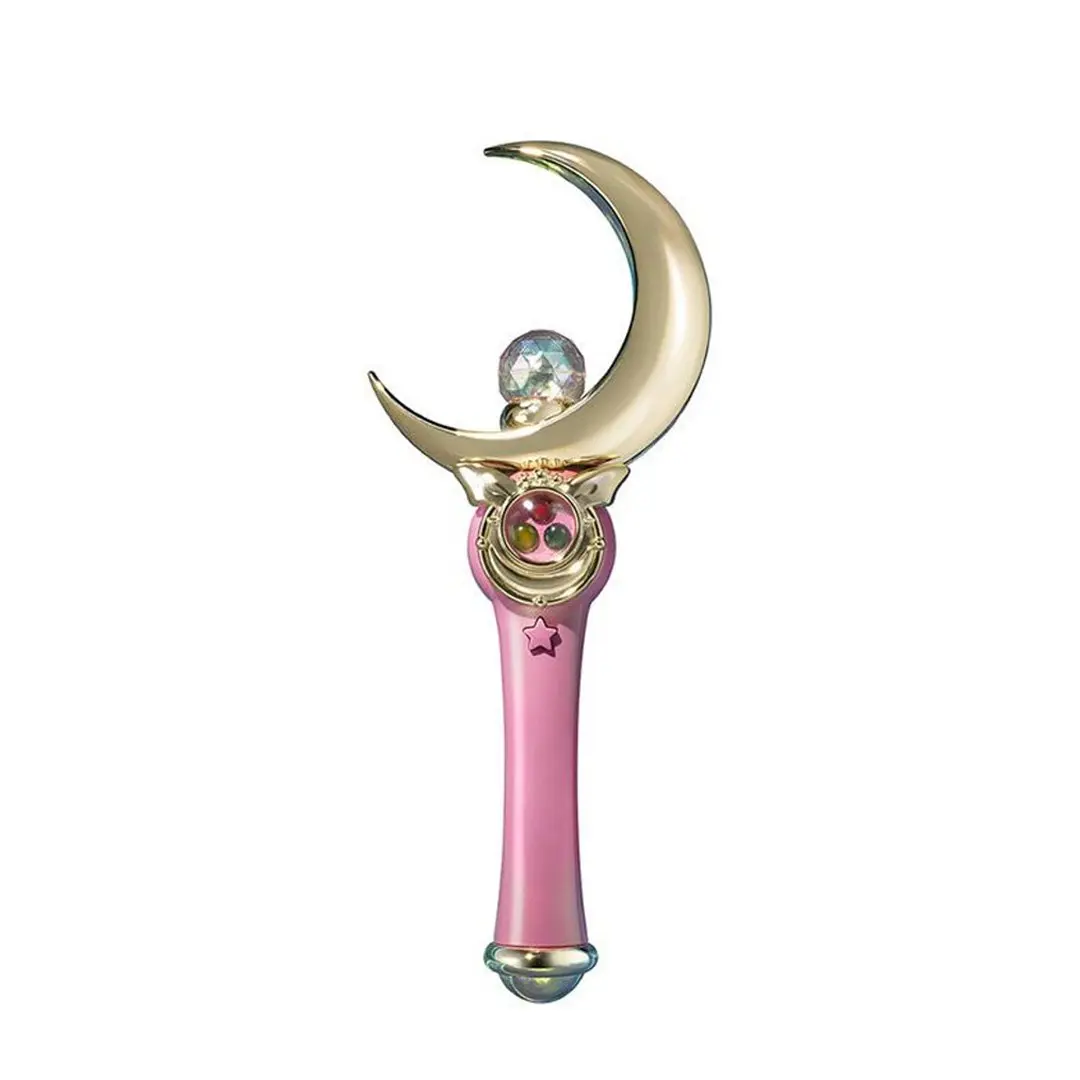 TAMASHII NATIONS Premium Metallic Plastic Moon Stick Wand - Pretty Guardian Sailor Moon Proplica Brilliant Color Edition Lighted Collectible Party Accessory, 10.2" (26 cm) Height, With Stand, Accessories