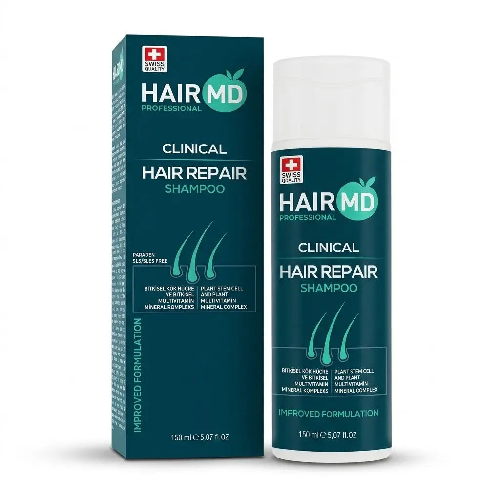 HairMD Clinical Hair Repair Shampoo 250ml with Biotin Formula for Post-Transplant Scalp Protection Reduces Itching & Redness Prevents Hair Loss