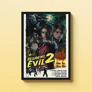 Iconic Leon S. Kennedy Resident Evil Poster, Survival Horror Umbrella Corporation Wall Art Print, Gamer Room Decoration, Resident Evil Fan Decor