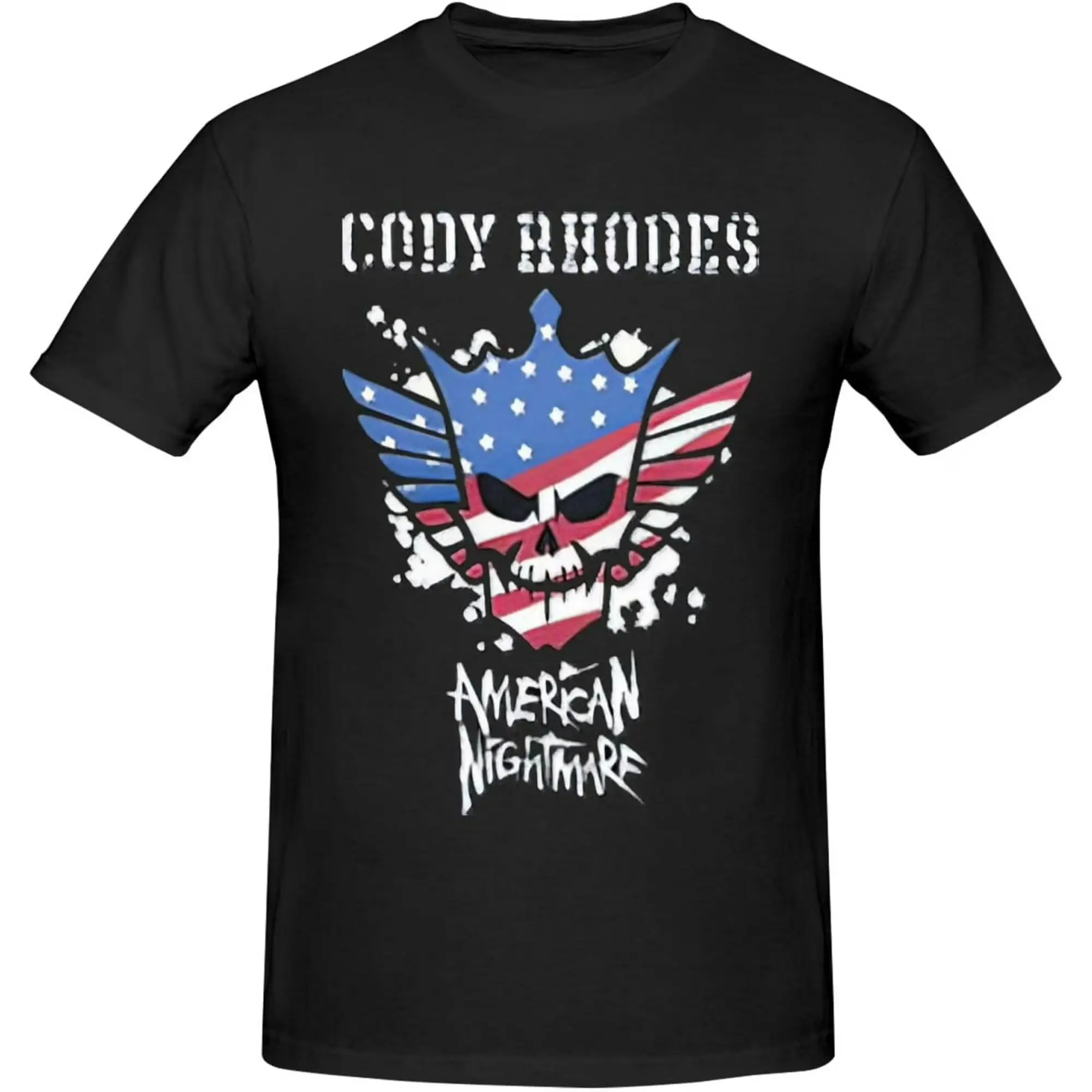 Cody Rhodes Crewneck Shortsleeve Round Neck T-Shirt - Youth & Adult Men's Casual Streetwear, Quick-Dry Moisture-Wicking, Vintage Minimalist Design, Made in USA, for Casual Days to Gym Sessions