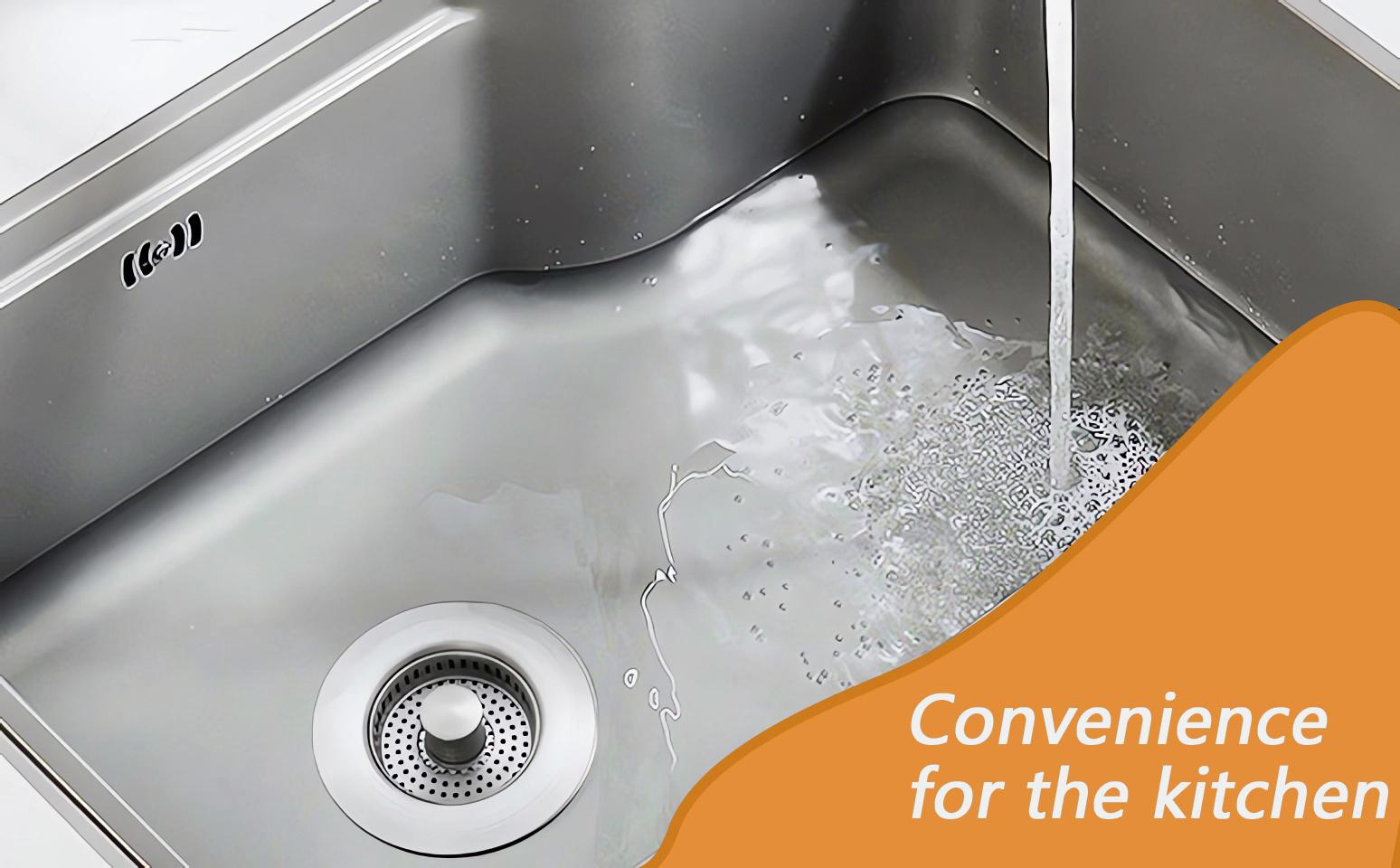 3-in-1 Kitchen Sink Drain Strainer, Deodorizing Anti-Clog Basket Strainer for US Standard 3-1/2 Inch Drains Removable Stainless Steel Sink Plug