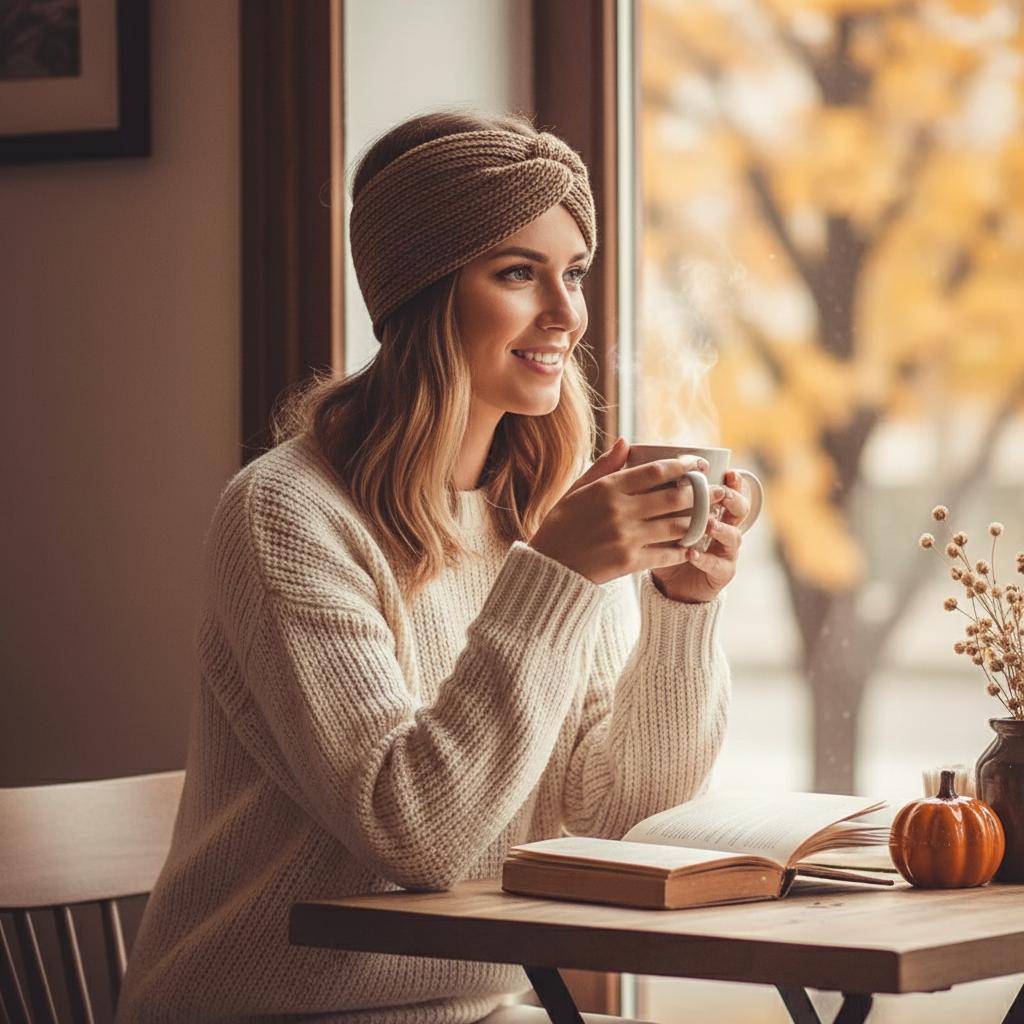 3PCS Women's Knitted Headbands for Winter - Diademas de Punto Cálidas - Twisted Turban Style Ear Warmers - Cozy Cable Knit Hair Bands & Head Wraps Beige Brown Black