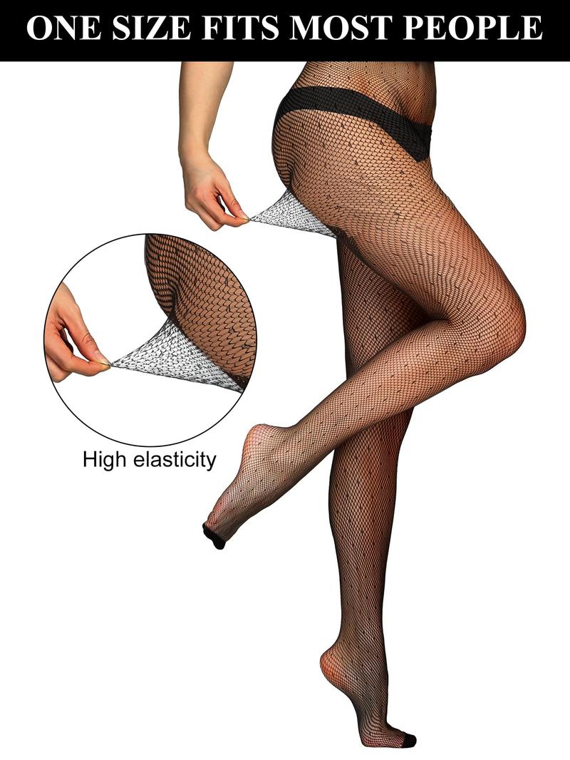 6 Pairs Women Fishnet Stockings Tights Patterned Tights Fishnet Leggings Waist High Pantyhose for Halloween Girls