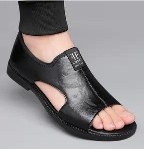 Men's Sport Flip Flops Comfort Casual Thong Sandals Outdoor Slippers PU Leather Breathable Lightweight Non-Slip Sole Walking Shoes - Boy