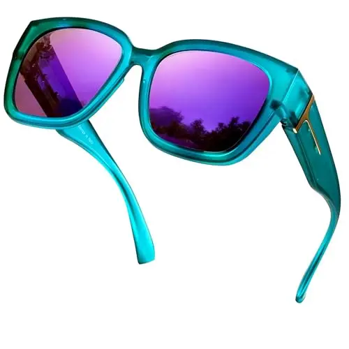 matte mint green frame purple lenses