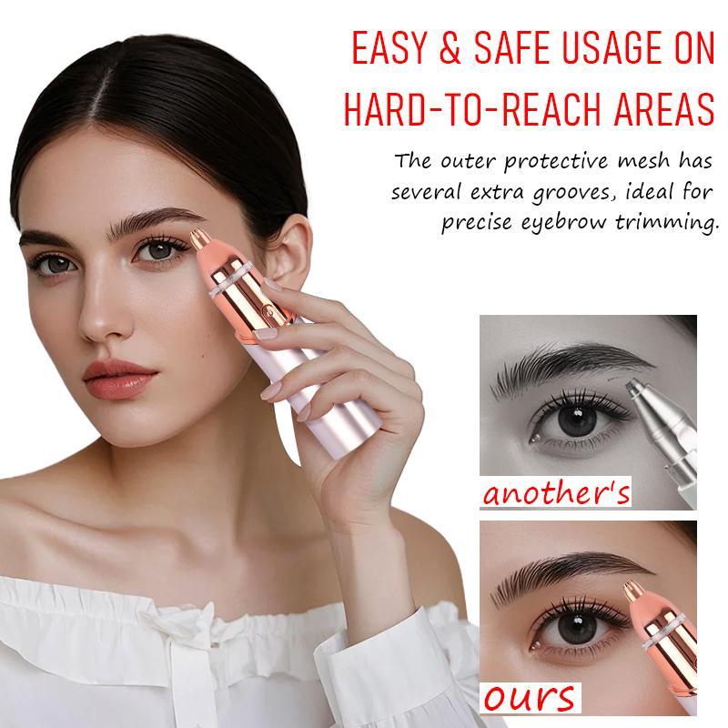 Aibesser 2 in 1 Rechargeable Waterproof facial & eyebrow hair trimmer,Electric Eyebrow Trimmer, Lip Facial Body Hair Removal Tool, Facial Hair Care Tool, Electric Shaver Women, Epilator Hair Remover with Complete Accessories Kit Lightweight  Smooth Brush