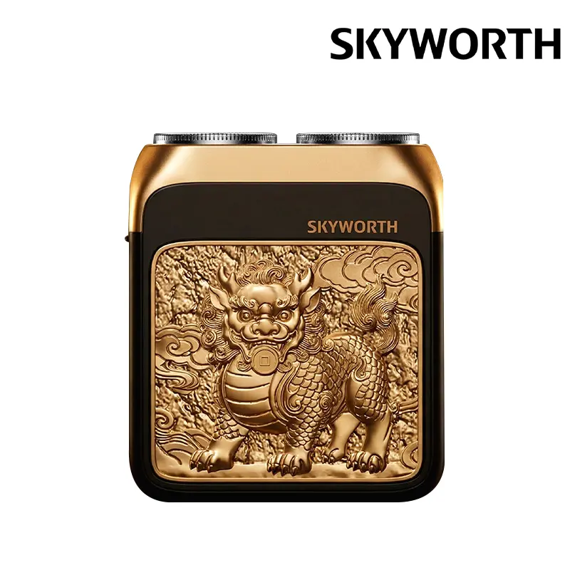 Skyworth Fortune Guardian Antibacterial Electric Face Shaver with Pixiu Metal Relief - 9000 RPM Motor, 36-Blade System, 108000 Cuts/Min, IPX7 Waterproof, 60-Day Battery Life, Blend of Tradition & Modern Grooming