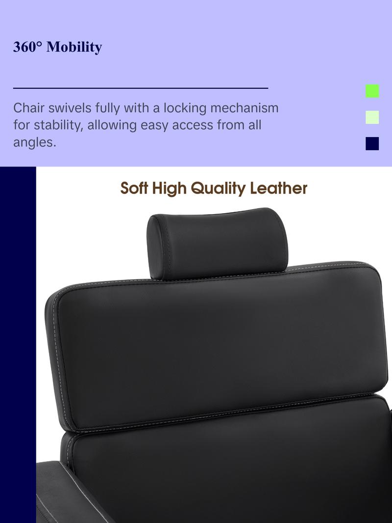 BarberPub Barber Chair, Reclining Hydraulic Salon Chair for Barbershop 2065