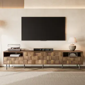 Mid Century TV Stand with 2 Drawers, Media Console Table for TVs up to 85'', Entertainment Center with Storage for Living room, Bedroom, Home Theatre Tv Cart
