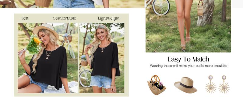 Imily Bela Womens Oversized T-Shirts Cropped Summer Casual Short Sleeve Loose Fit Tee Tops