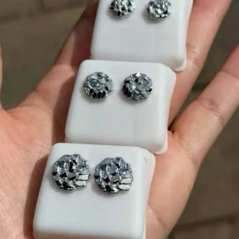 Silver Nugget Earrings