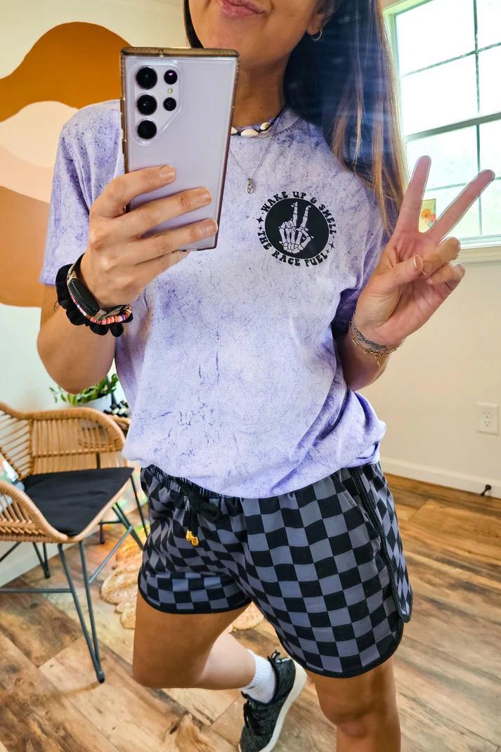 Znacicc Women's Checkered Drawstring Elastic Waist Casual Shorts  Comfortable Everyday Wear- Chic, Bottom