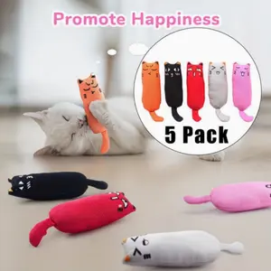 5 Pack Pet Toy, Bite Resistant Catnip Chew Toy for Cats Toy, Catnip Filled Cartoon Mice Cat Teething Chew, Tooth Cleaning Pet Products fidget tok sticky laser wand ball bird