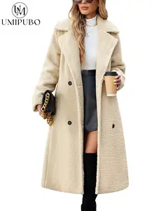 UMIPUBO Winter Women's Fleece Winter Coat Fuzzy Lapel Open Front Long Cardigan Jackets Fluffy Faux Fur Warm Fashions Outwear