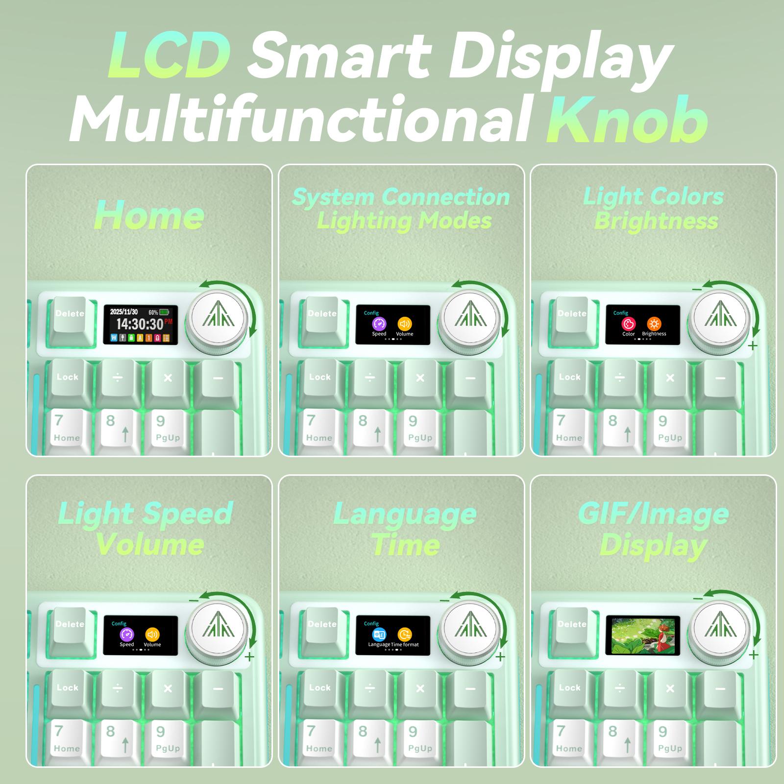 Solakaka A99 Pro Custom Wireless Mechanical Keyboard, Hot-Swappable, LCD Screen & Control Knob, Tri-Mode BT/2.4G/USB-C, RGB Backlit Solakaka A99 Pro Custom Wireless Mechanical Keyboard, Hot-Swappable, LCD Screen & Control Knob, Tri-Mode BT/2.4G/USB-C, RGB Backlit
