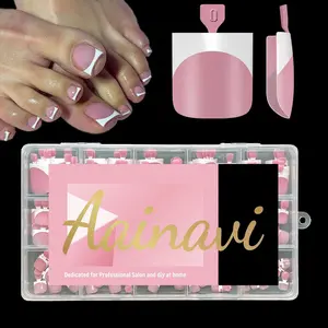 BERRY PINK French Tip Toe Nail Press on Sharp Square – DIY Self-Adhesive Nail Wraps for Pedicure, Long-Lasting Manicure Decals, Berry Pink Full Cover Acrylic for DIY 15 Sizes 180pcs, Spring Back to school Nail