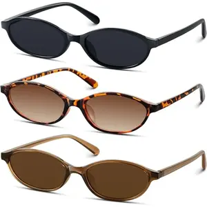 Retro Oval Sunglasses for Women 90s Design Small Cat Eye Sun Glasses UV Protection Y2k Trendy Narrow Shades SpringStatements