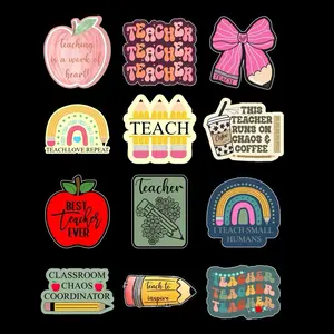 Teacher 12 Pack Stickers - Vibrant Designs for Teaching & Classroom Decor - Perfect for Teachers & Educators