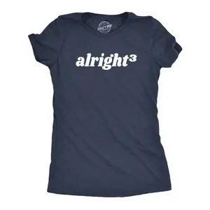 Womens Alright Cubed T Shirt Funny Nerdy Math Joke Tee for Ladies Funny Womens T Shirts Cute Vintage Fashion Casual Ladies T-Shirt Gift Sarcastic Tops for Women Funny Nerd Top Women's Novelty Tees Navy -