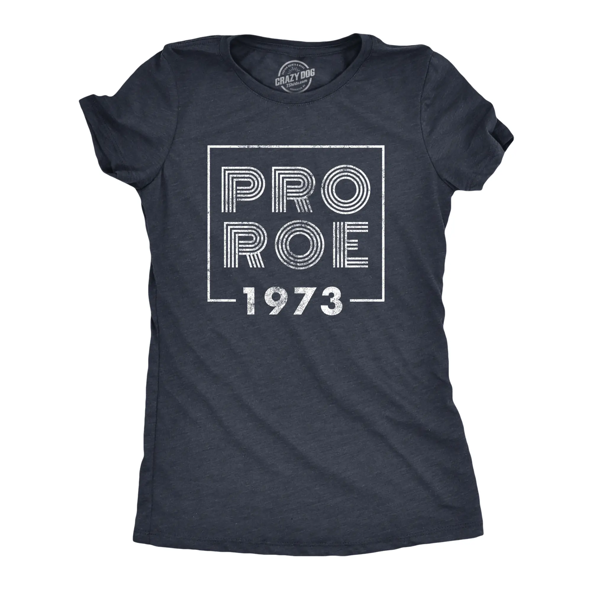 Womens Pro Roe 1973 T Shirt Roe V Wade Womens Rights Protest Tee for Ladies Funny Womens T Shirts Cute Vintage Fashion Casual Ladies T-Shirt Gift Funny Motivational Top Women's Novelty Tees Navy