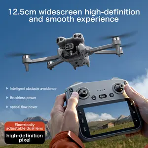 Drone MAX Upgraded HD Dual-Camera with Obstacle Avoidance, Brushless Motor, Dual Batteries, 5.6" HD Display Remote, Foldable Design, Night-Flight Ready for Adults & Beginners