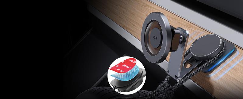 ESR for MagSafe Car Mount, Car Phone Holder, Tesla Touchscreen Car Mount, Magnetic Phone Holder for Car, for iPhone 17/16/16e/15/14/13/12, S25, Pixel 10, Charging Not Supported(2 Metal Rings Included)